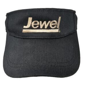 Jewel Strapback Sun Visor Cap Black One Size Adjustable Embroidered Big Custom